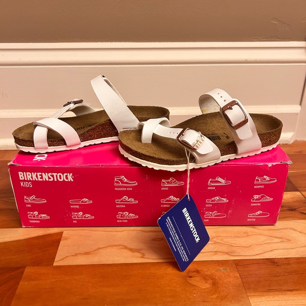 White Birkenstock Mayari Kids Sandals